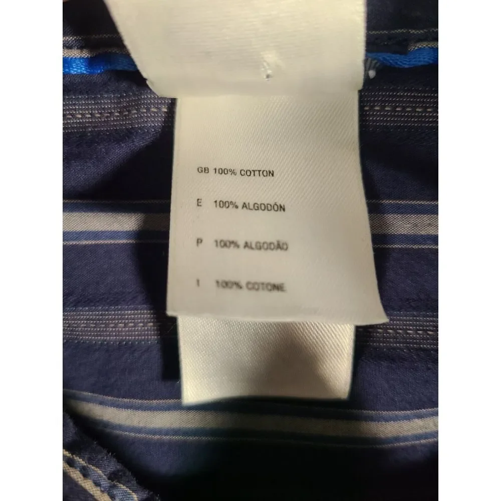 The North Face Shirt Mens Large Blue Striped Button Up Long Sleeve Outdoors‎
